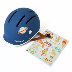 Casque Enfant Bleu Thousand Jr Avec Autocollants -Abus Soldes casque enfant bleu thousand jr avec autocollants full 4