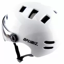 Casque Vélo Urbain à Visière Blanc Optimiz O-380 -Abus Soldes casque velo urbain a visiere blanc optimiz o 380 full 3