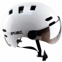Casque Vélo Urbain à Visière Blanc Optimiz O-380 -Abus Soldes casque velo urbain a visiere blanc optimiz o 380 full 5