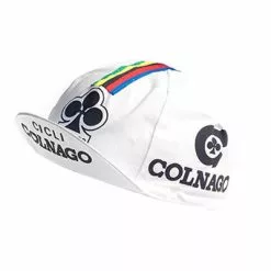 Vintage Cycling Casquette Vélo Vintage Logo Colnago Blanche