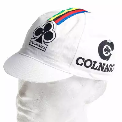 Vintage Cycling Casquette Vélo Vintage Logo Colnago Blanche 4 Vintage Cycling Casquette Vélo Vintage Logo Colnago Blanche – Image 2