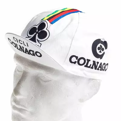 Vintage Cycling Casquette Vélo Vintage Logo Colnago Blanche 6 Vintage Cycling Casquette Vélo Vintage Logo Colnago Blanche – Image 4