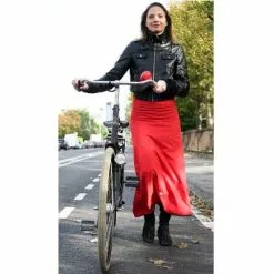 Georgia In Dublin Jupe Protège Pluie De Vélo Sur Cycliste Rainwrap - Rouge -Abus Soldes jupe protege pluie de velo sur cycliste rainwrap rouge full 5
