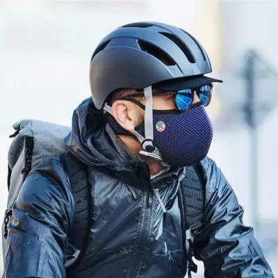 Masque FFP2 Anti-pollution Frogmask Bleu Pour Cycliste 3 Masque FFP2 Anti-pollution Frogmask Bleu Pour Cycliste