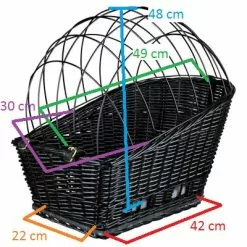 Panier Arrière En Osier Pour Chien Sur Porte Bagage Vélo -Trixie -Abus Soldes panier arriere en osier pour chien sur porte bagage velo trixie full 4