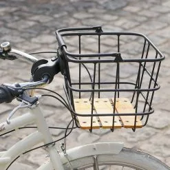 Panier Avant Pour Vélo Avec Socle En Bois Z Front Zefal -Abus Soldes panier velo avant bois zefal 6