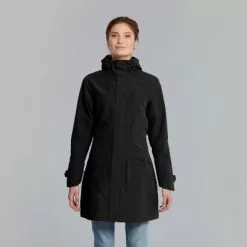 Parka Pluie Chaud Et élégant Noir Pour Femmes Mosse Basil
