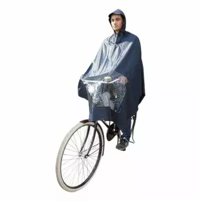 Hooodie Poncho Pluie Bleu Marine Avec Fenêtre Pour Lumière De Vélo 3 Hooodie Poncho Pluie Bleu Marine Avec Fenêtre Pour Lumière De Vélo