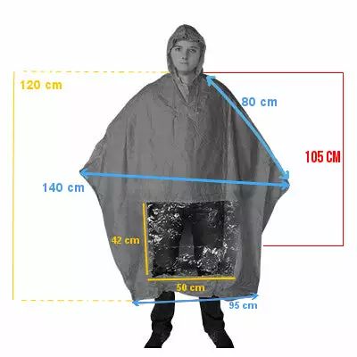 Hooodie Poncho Pluie Bleu Marine Avec Fenêtre Pour Lumière De Vélo 5 Hooodie Poncho Pluie Bleu Marine Avec Fenêtre Pour Lumière De Vélo – Image 3
