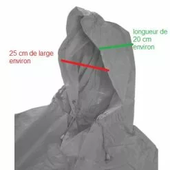 Hooodie Poncho Pluie Kaki Avec Fenêtre Pour Lumière De Vélo -Abus Soldes poncho pluie kaki avec fenetre pour lumiere de velo full 3