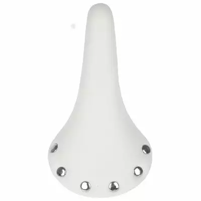 Endzone Selle Vélo Vintage Blanche Imitation Cuir Avec Rivets 5 Endzone Selle Vélo Vintage Blanche Imitation Cuir Avec Rivets – Image 3